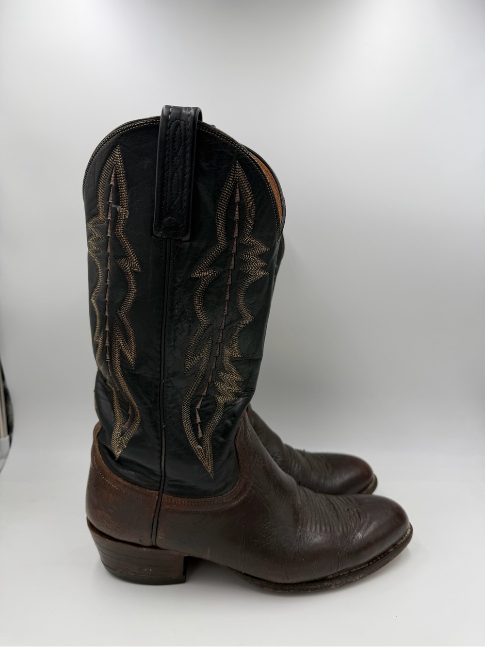 Lucchese 2000 Vintage Dark Brown Leather Boots Men’s Size 8 EE Style T3055R4